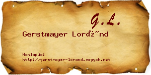 Gerstmayer Loránd névjegykártya